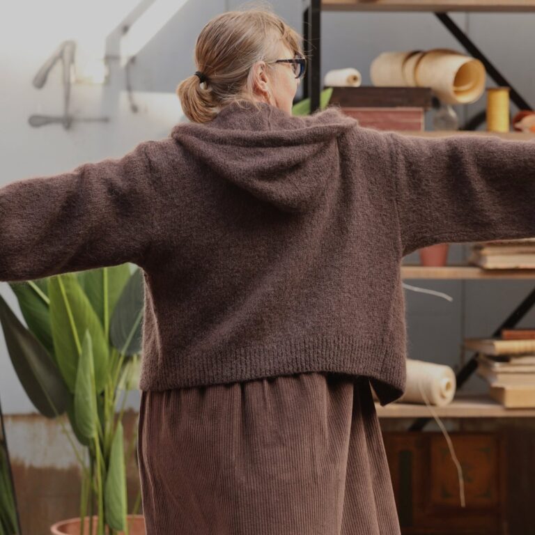 Quintessence - Gilet zippé à capuche Tulia — mohair chocolat – Taille unique