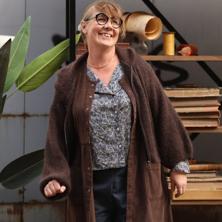 Quintessence - Gilet zippé à capuche Tulia — mohair chocolat – Taille unique