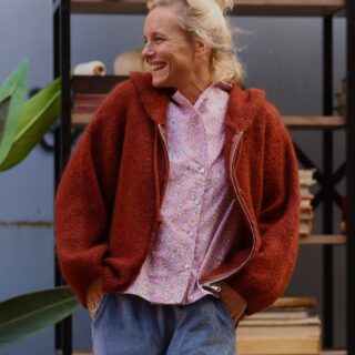 Quintessence - Gilet zippé à capuche Tulia — mohair écureuil
