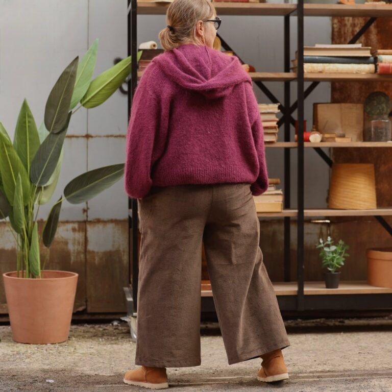 Quintessence - Gilet zippé à capuche Tulia — mohair lilas – Taille unique