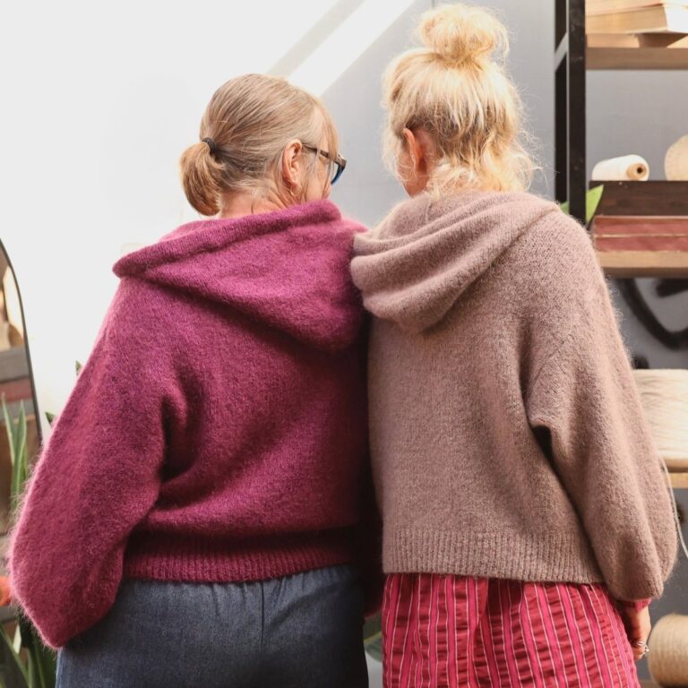 Quintessence - Gilet zippé à capuche Tulia — mohair moka – Taille unique