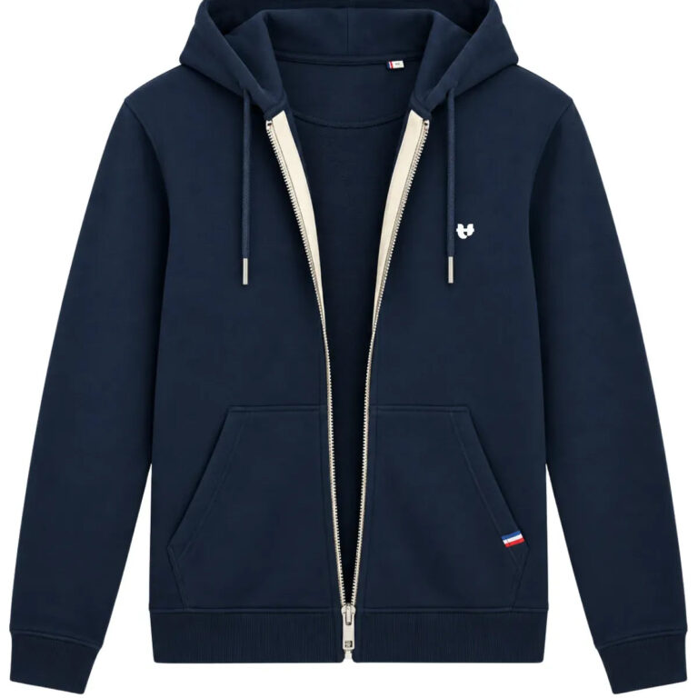 PALÂBA - Hoodie zippé homme molletonné marine – Le Week-End – XL