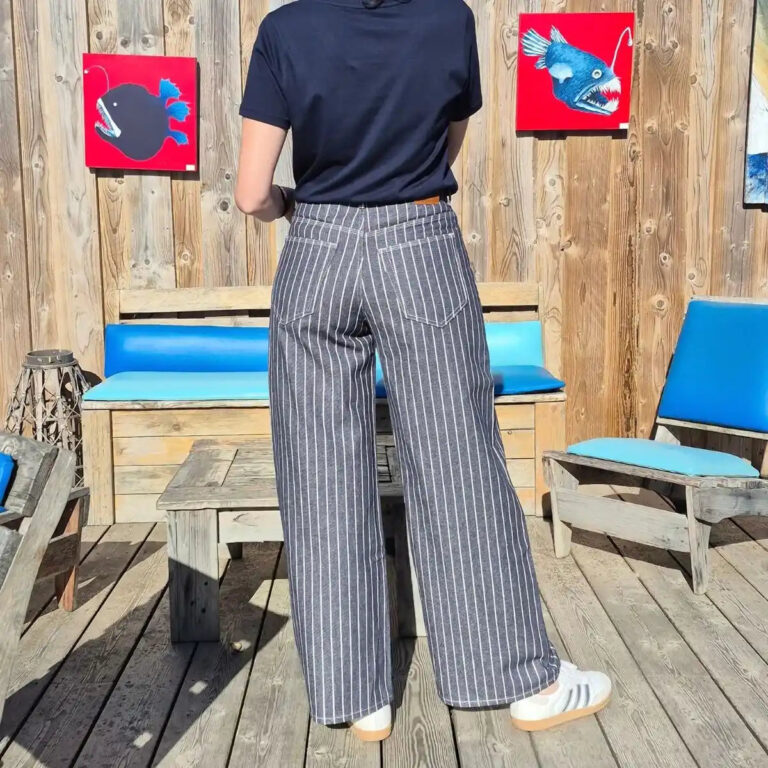 PALÂBA - Jean Extra large femme rayé – 44