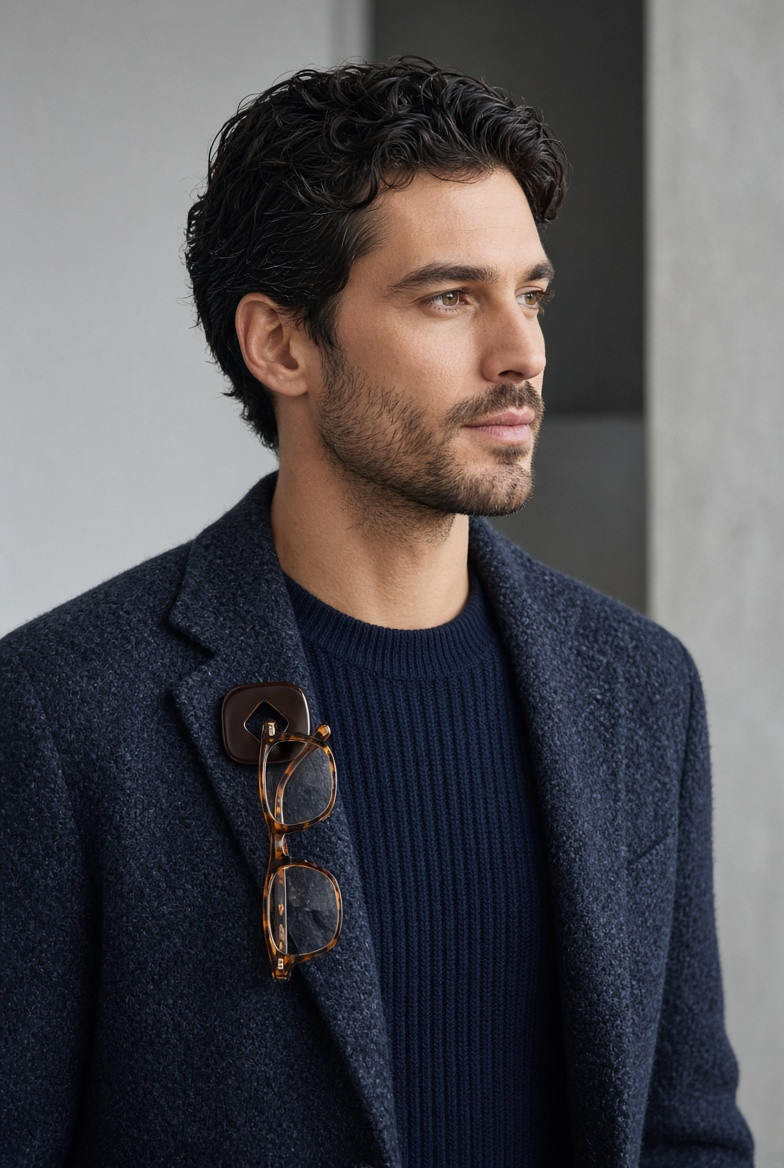 le pin s support a lunettes version homme L’Atelier de Patricia - Le pin's support à lunettes - version homme – marron et noir
