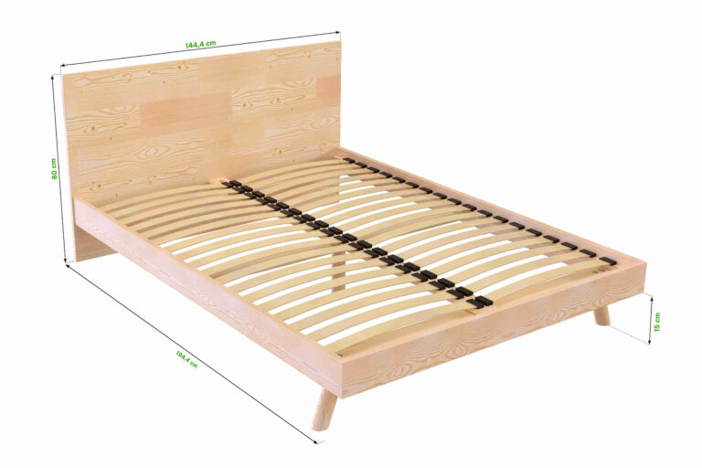 ABC MEUBLES - Lit scandinave viking 140x190 en bois massif