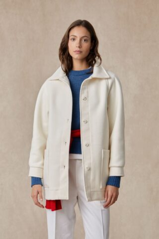Manteau écru en laine et cachemire pour femme par la marque Le Minor Le Minor - Manteau écru en laine et cachemire pour femme