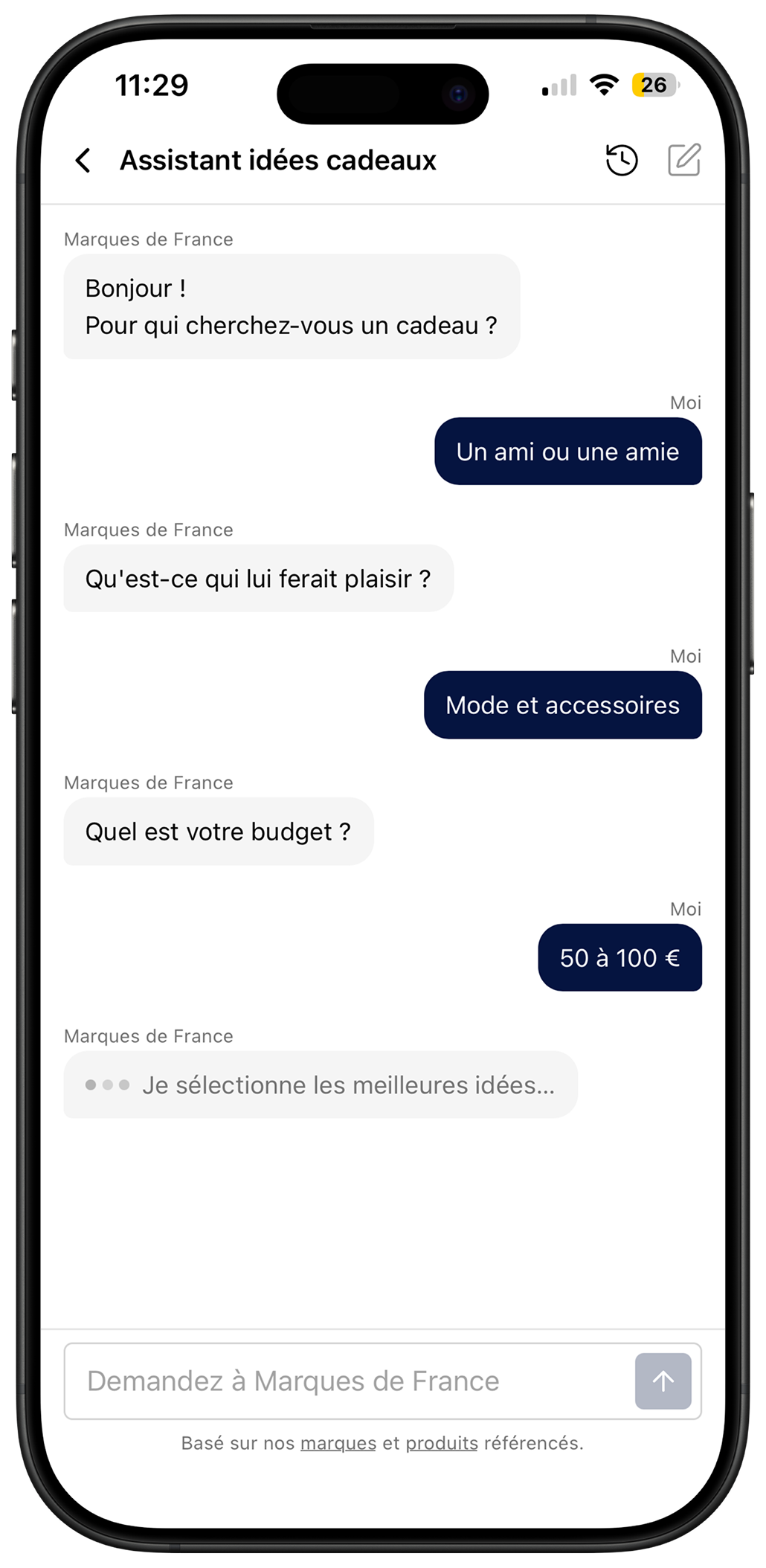 Marques de France - Assistant IA idées cadeaux