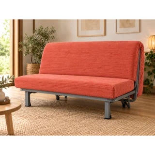 Matelas BZ velours côtelé corail – mousse HR 35 kg/m³ par la marque L’Atelier de Morphée L’Atelier de Morphée - Matelas BZ velours côtelé corail – mousse HR 35 kg/m³