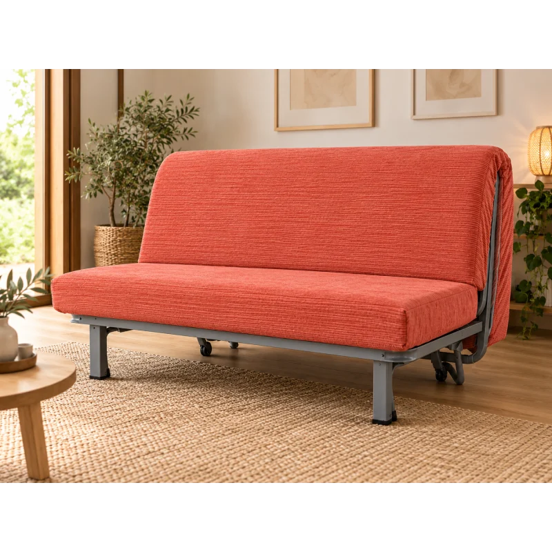 matelas bz velours cotele corail Atelier Morphée - Matelas BZ velours côtelé corail – mousse HR 35 kg/m³