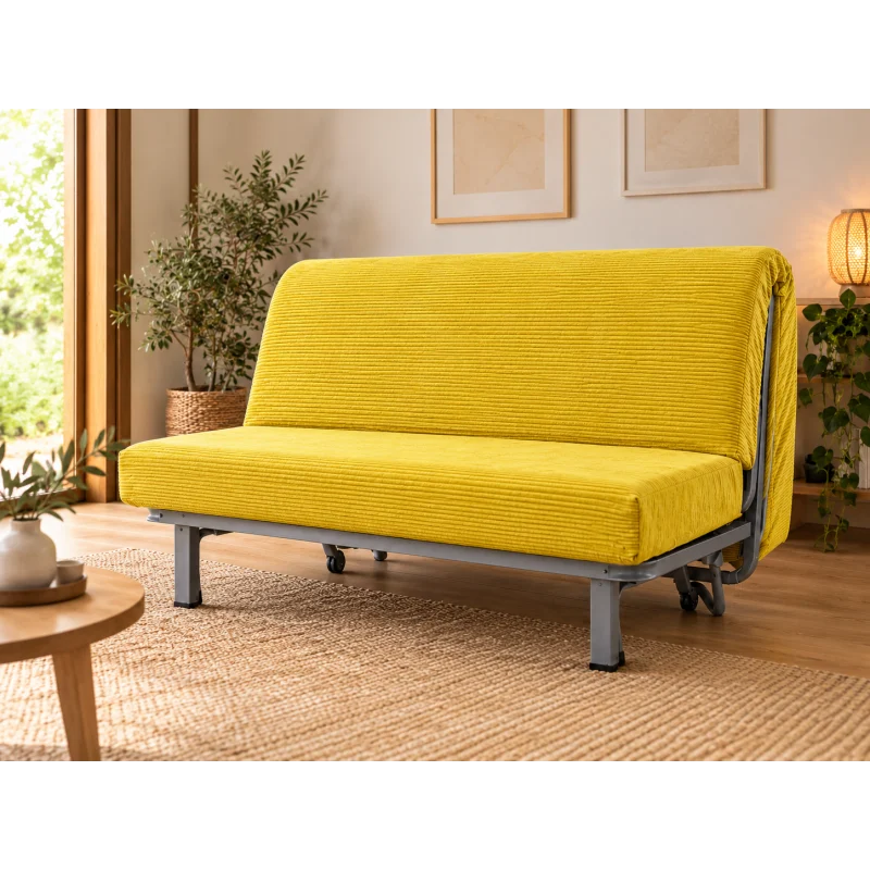 matelas bz velours cotele jaune Atelier Morphée - Matelas BZ velours côtelé jaune – mousse HR 35 kg/m³