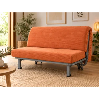 Matelas BZ velours côtelé orange – mousse HR 35 kg/m³ par la marque L’Atelier de Morphée L’Atelier de Morphée - Matelas BZ velours côtelé orange – mousse HR 35 kg/m³
