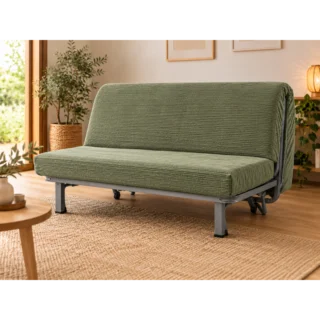 Matelas BZ velours côtelé vert sauge – mousse HR 35 kg/m³ par la marque L’Atelier de Morphée L’Atelier de Morphée - Matelas BZ velours côtelé vert sauge – mousse HR 35 kg/m³