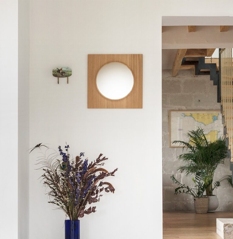 Drugeot.com - Miroir CIRCUIT Rond – teinte-noyer-finition