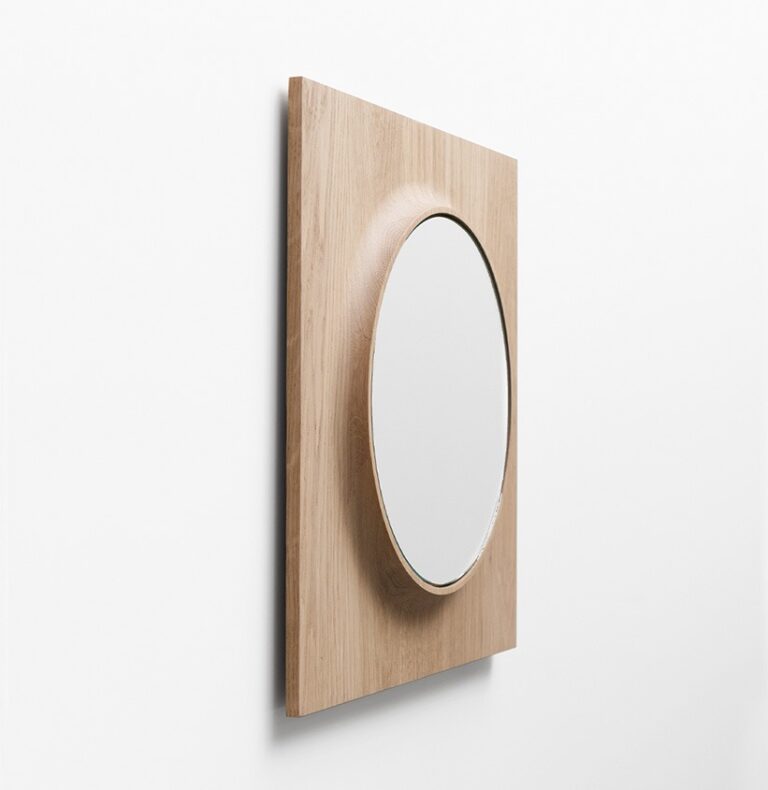 Drugeot.com - Miroir CIRCUIT Rond – teinte-noyer-finition
