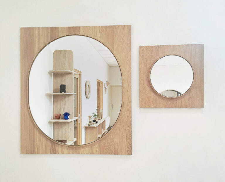 Drugeot.com - Miroir CIRCUIT Rond – teinte-noyer-finition
