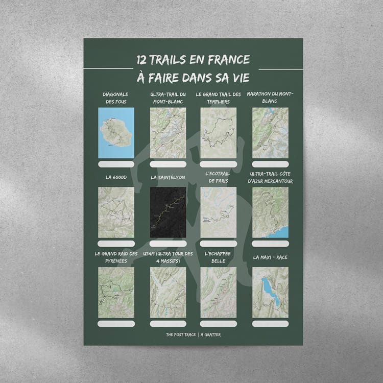 The Post Trace - Carte à Gratter 12 Trails Français à faire dans sa vie