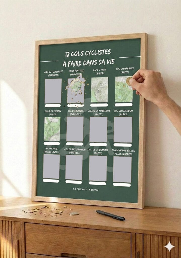 The Post Trace - Carte à Gratter 12 Cols cyclistes à faire dans sa vie