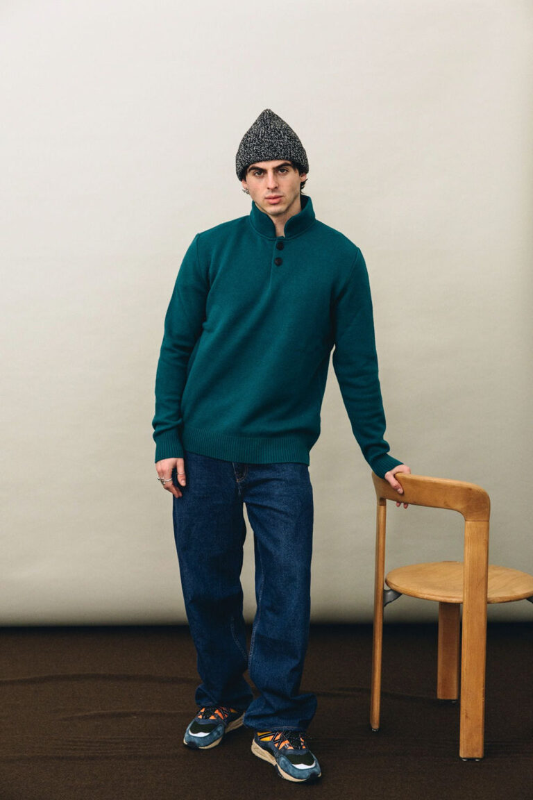 100% Laine Mérinos - pull MONTAGNE Emerald Green – XL