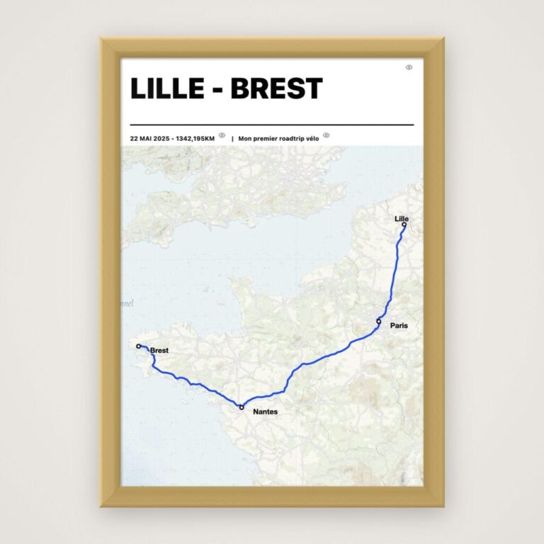 photo roadtrip velo lille brest 1024x1024 1 The Post Trace - Affiche voyage personnalisée