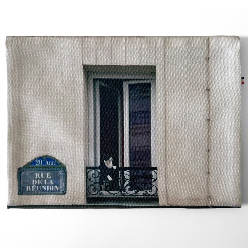 pochette a livre paris chat MARON BOUILLIE - Pochette à livre Paris "Chat Curieux" – Portrait – 19 × 24 cm