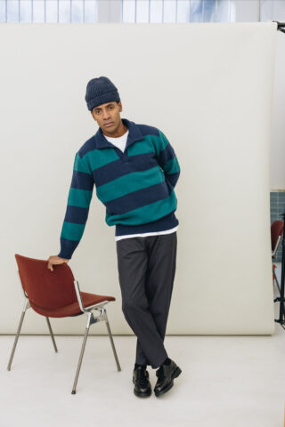 CABANE - Polo FUJI Green Stripes