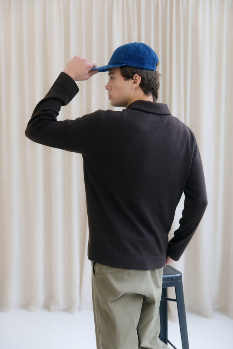 100% Laine Mérinos Extrafine - Polo LAGO Brown – M