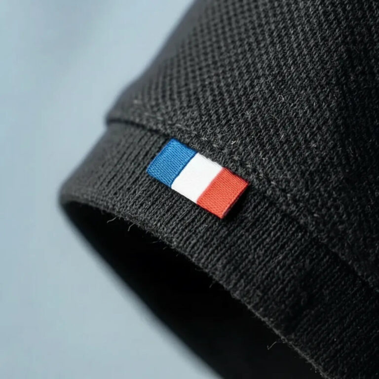 PALÂBA - Polo noir homme maille piquée – XL