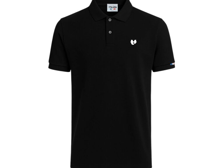PALÂBA - Polo noir homme maille piquée – XL