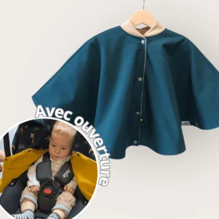 Les Mômes des Dômes - Poncho avec ouverture spécial voiture approuvé par Sécurange – Canard