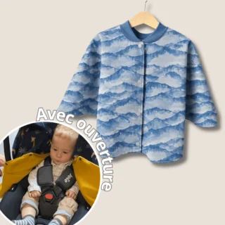 Poncho avec ouverture spécial voiture approuvé par Sécurange – Everest par la marque Les Mômes des Dômes Les Mômes des Dômes - Poncho avec ouverture spécial voiture approuvé par Sécurange – Everest