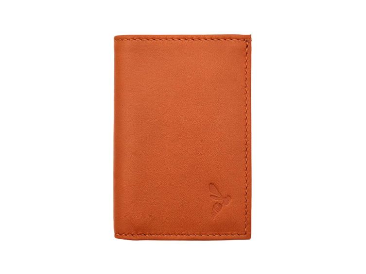 porte cartes compact luxe tout cuir orange pm 038 01 La Guêpe - Petite Maroquinerie - Porte-cartes compact "Luxe" tout cuir orange - PM-038-01