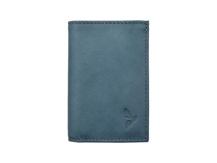 porte cartes luxe tout cuir bleu petrole 8 cartes pm 018 01 La Guêpe - Petite Maroquinerie - Porte-cartes "Luxe" tout cuir bleu pétrole 8 Cartes - PM-018-01