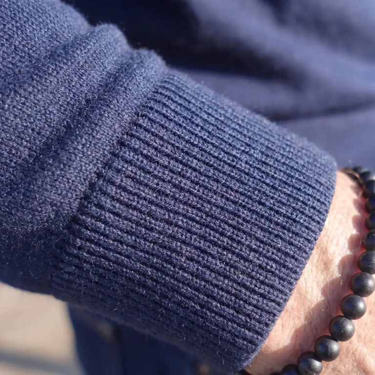 PALÂBA - Pull mérinos homme bleu marine à col rond – XL