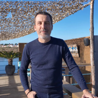 PALÂBA - Pull mérinos homme bleu marine à col rond