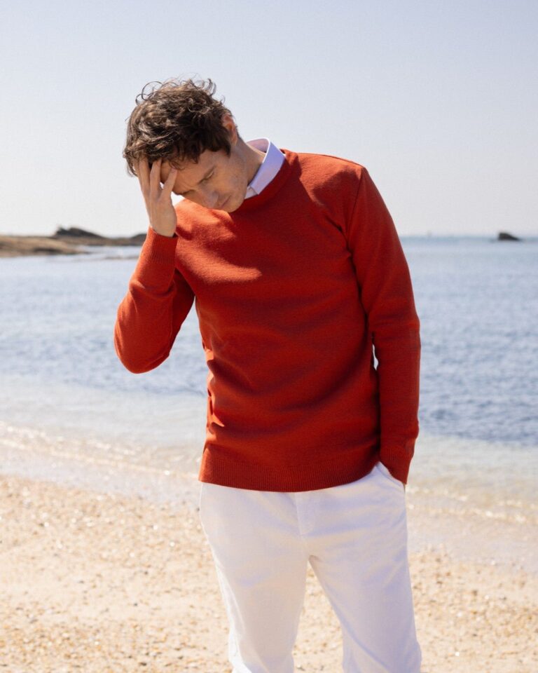 Baie des Caps - Pull col rond 100% laine vierge Petit Hélice Baie des Caps – Marine / 2 (S)