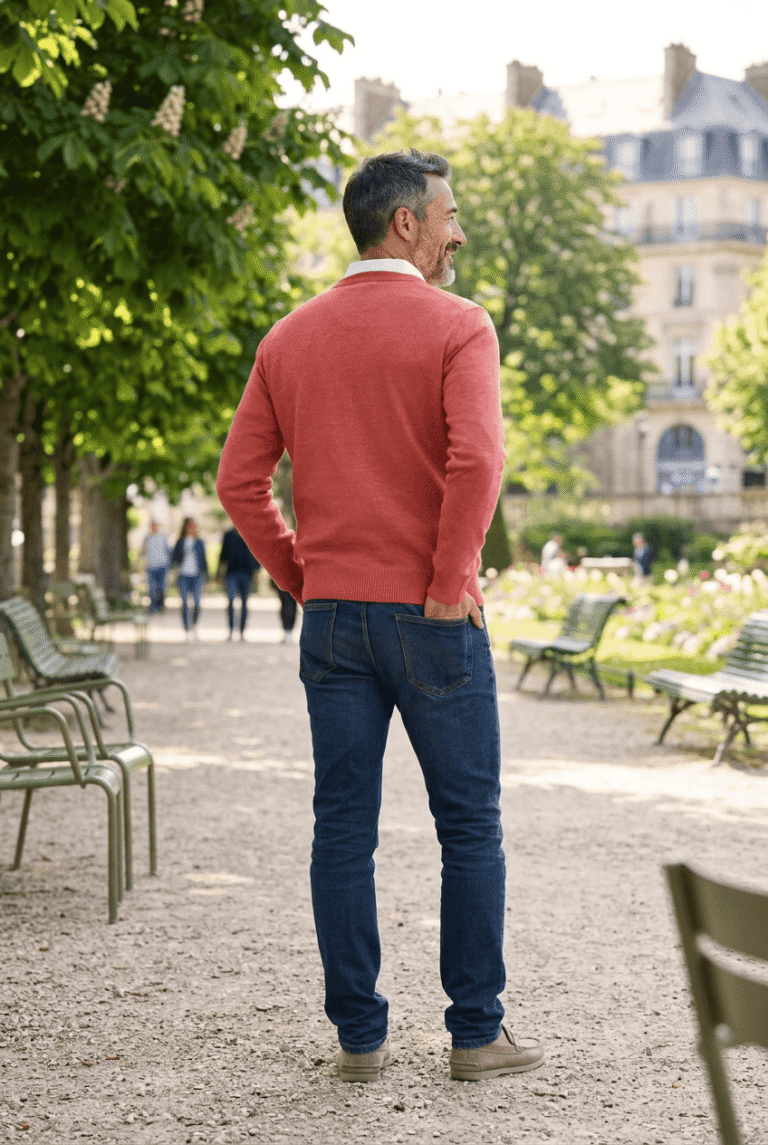 Baie des Caps - Pull col Rond "Petit Helice" laine mélangée – Marine / 5 (XL)