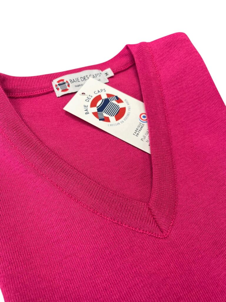 Baie des Caps - Pull col V "Caraibe" – Fuschia / 3XL