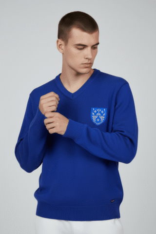 Baie des Caps - Pull Col V Enfant Mael Brodé Cœur – Laine Mérinos Baie des Caps