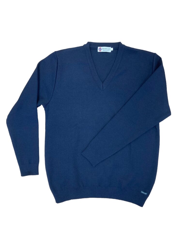 Baie des Caps - Pull col V "Helice"100 % laine – Marine / 3XL