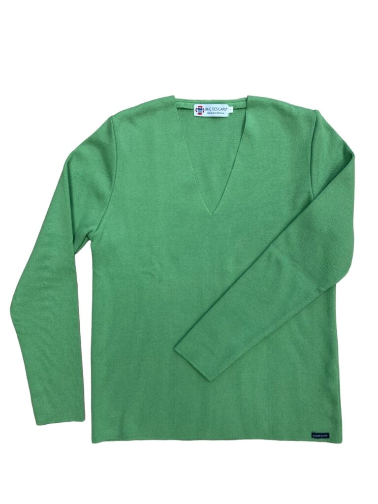 Baie des Caps - Pull col V "Marie Galante" 50% coton – Fuchsia / XXS