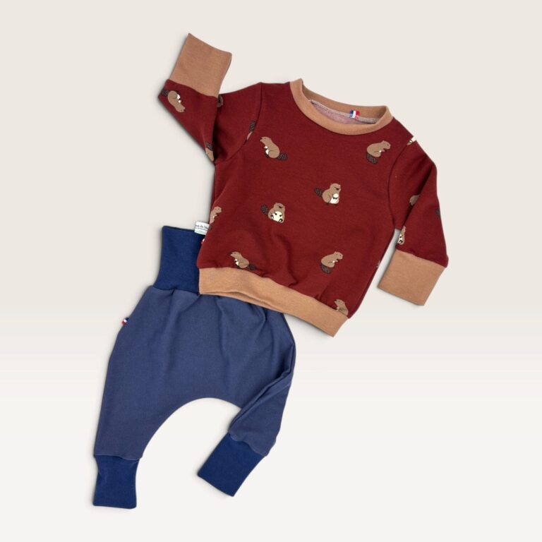 les Mômes des Dômes - Pull évolutif bébé et enfant - Jasper – Pull + pantalon uni bleu / 3 - 6 ans / 3 - 6 ans