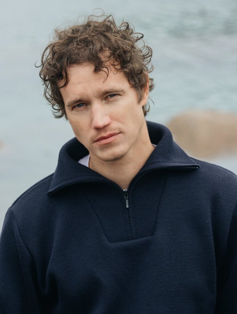 Baie des Caps - Pull "Fréhel" col camionneur 100% laine – Bleu Marine / XL