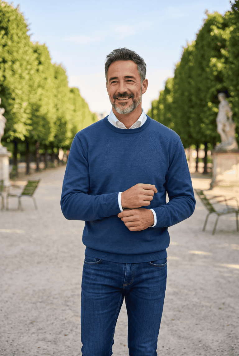 Baie des Caps - Pull homme col Rond "Hélice" coupe confort – Jaune / XXL