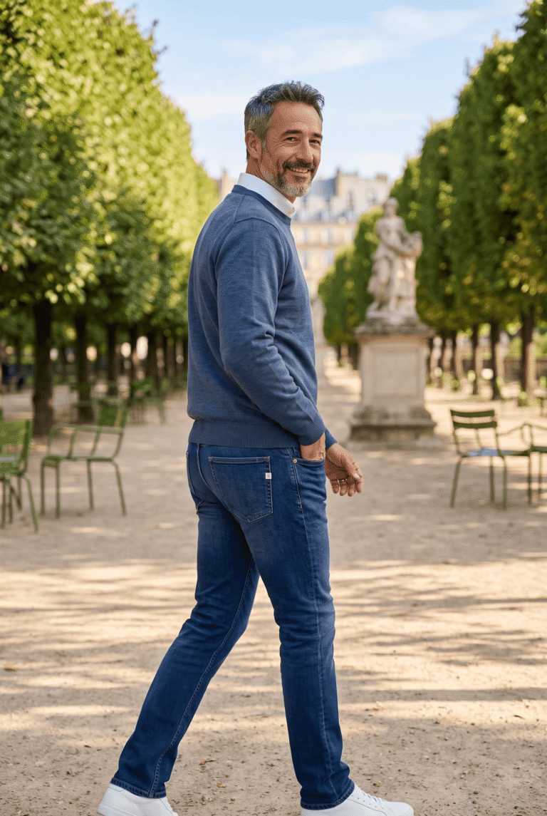 Baie des Caps - Pull homme col Rond "Hélice" coupe confort – Jaune / XXL