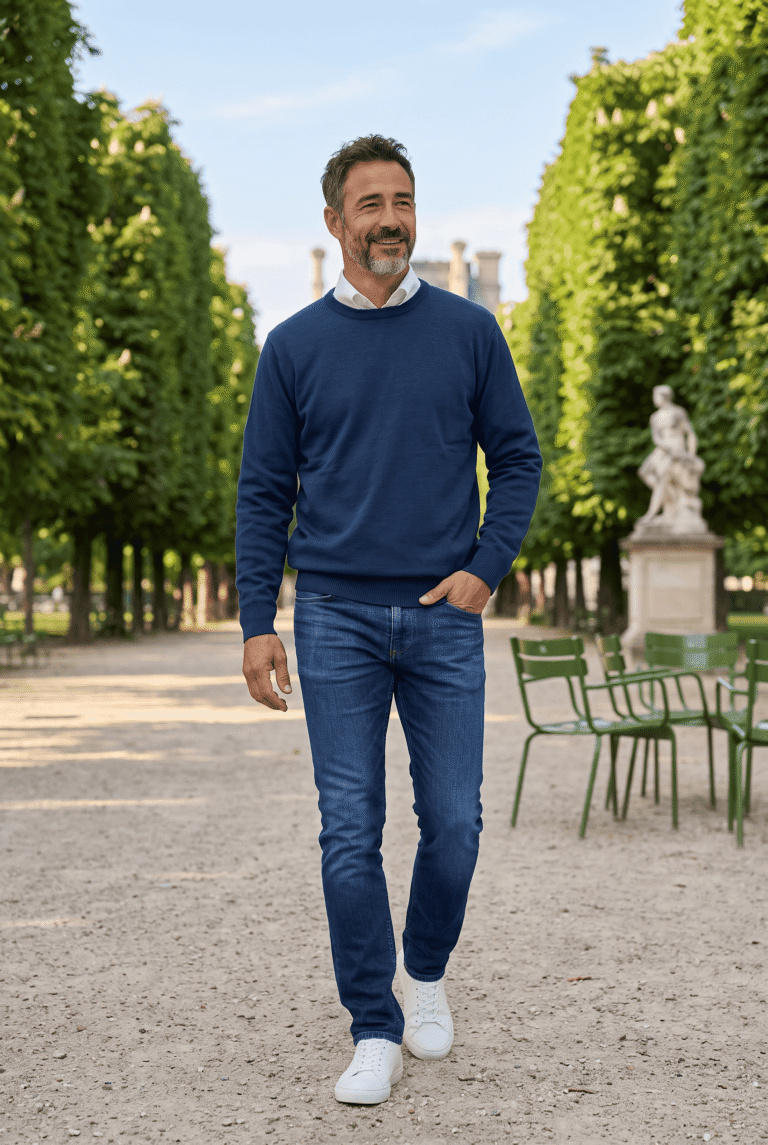Baie des Caps - Pull homme col Rond "Hélice" coupe confort – Jaune / XXL