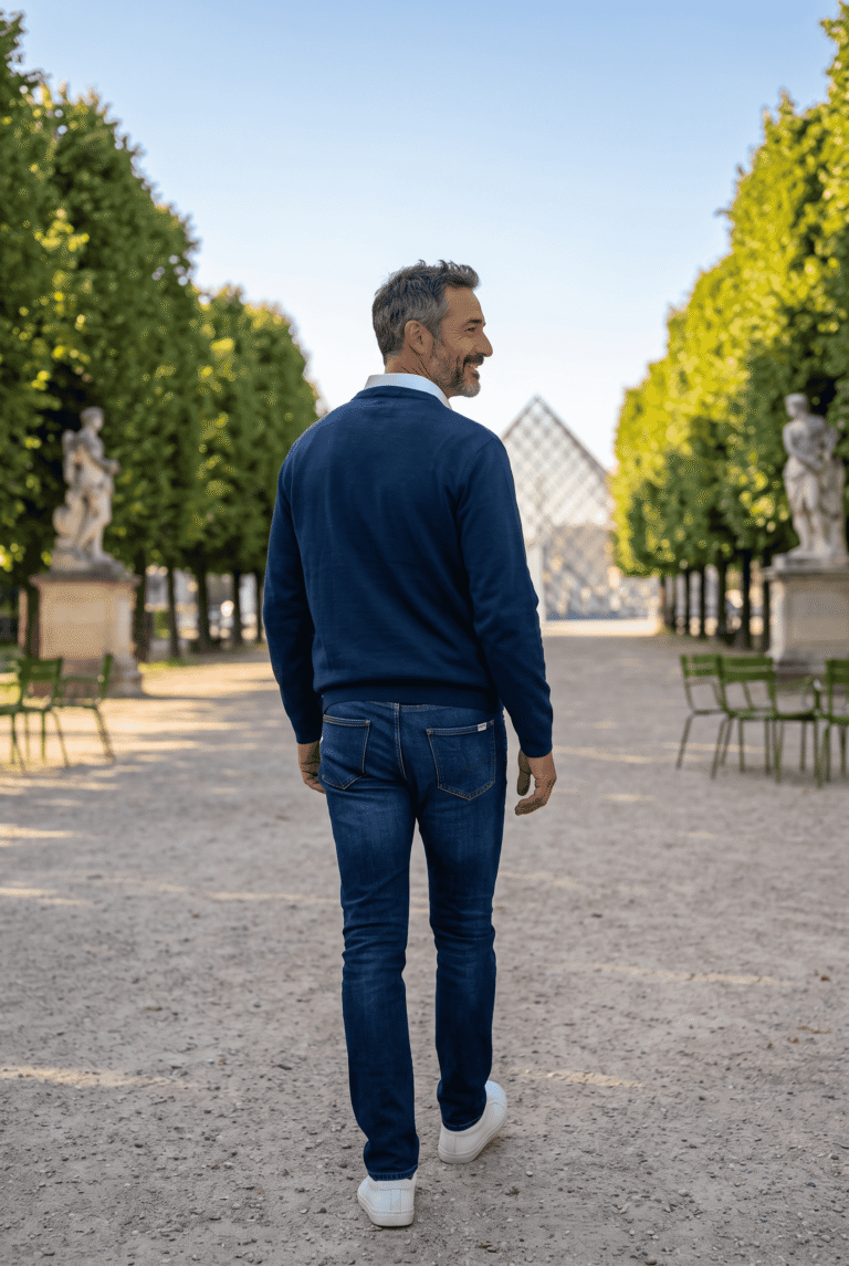 Baie des Caps - Pull homme col Rond "Hélice" coupe confort – Jaune / XXL