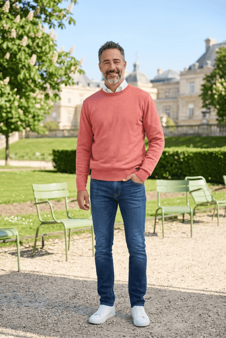 Baie des Caps - Pull homme col Rond "Hélice" coupe confort – Jaune / XXL