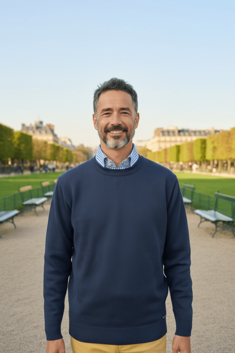 Baie des Caps - Pull homme col Rond "Hélice" coupe confort – Jaune / XXL