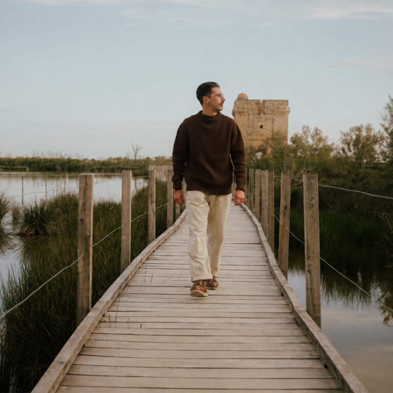 Bleu De Chauffe - Pull Marin Cancale - Marron