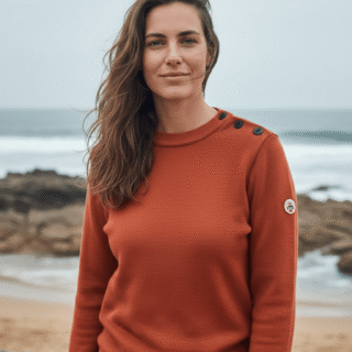 Baie des Caps - Pull marin Erquy laine vierge — Coupe ample femme – Kaki / S
